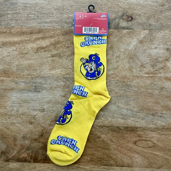 5/$20 NEW Adult Yellow Cap'n Crunch Cereal Socks - Picture 2 of 3